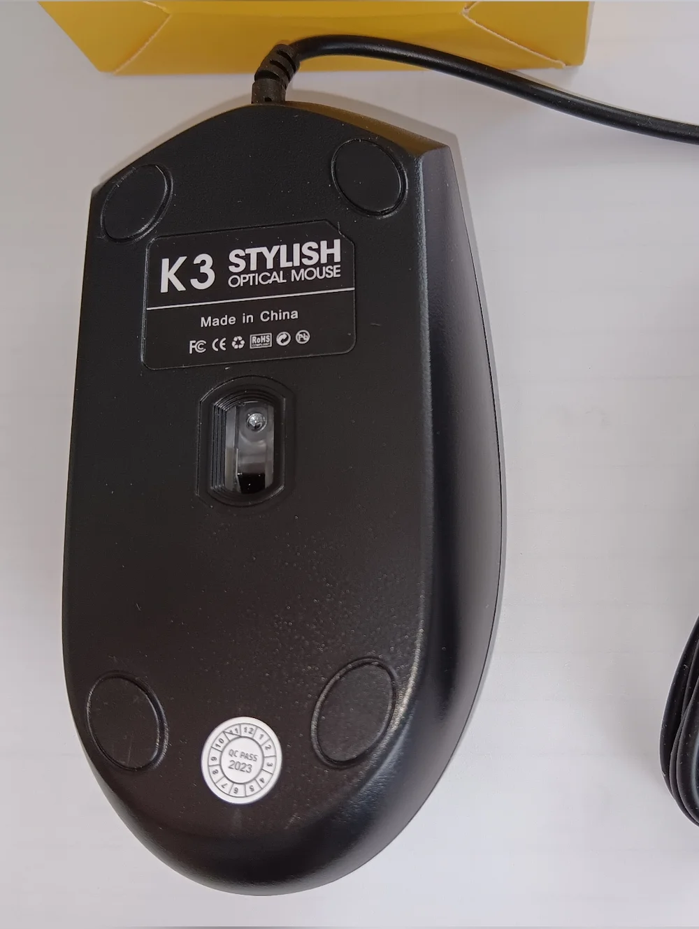 K3 Wired USB Computer Mouse - Black